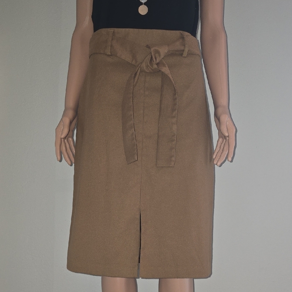 Banana Republic Tan Pencil Skirt with Tie Front